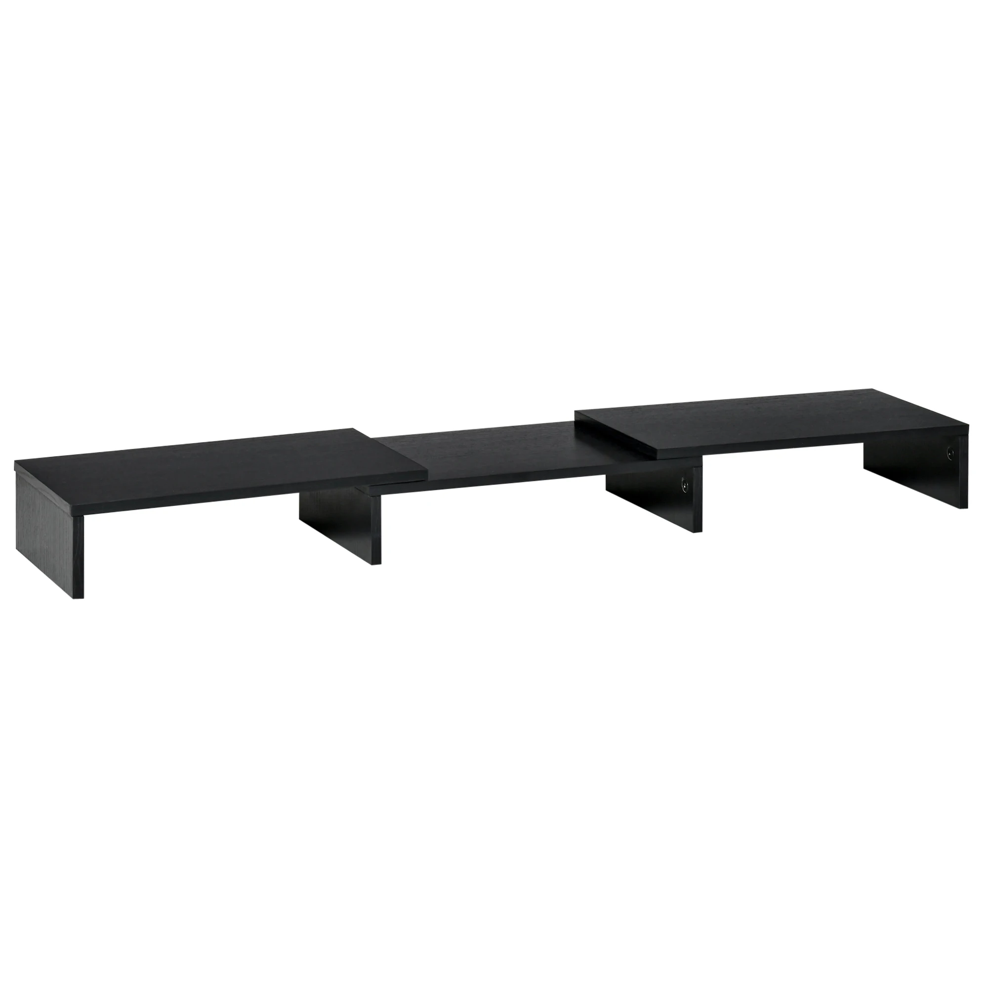 Vinsetto Soporte Elevador para 2 Monitores de Madera Ajustable 80-117x23,5x10 cm