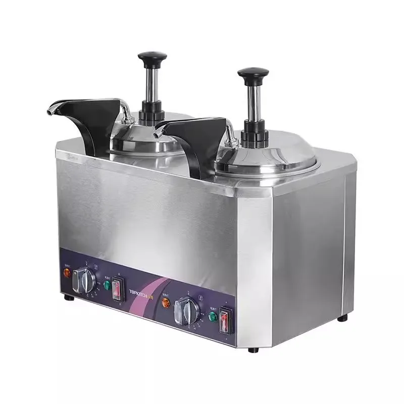 Constant temperature energy saving press type cheese chocolate insulation container stainless steel sauce bucket