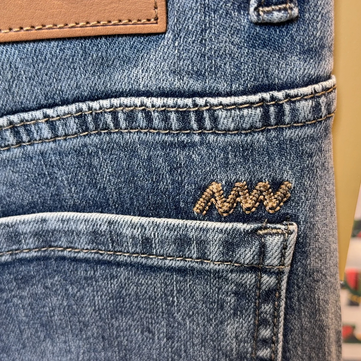 Calça jeans masculina fina de verão estilo harlan, nove peças, bordado, perfuração, slim fit, casual, mistura de aodão e po...