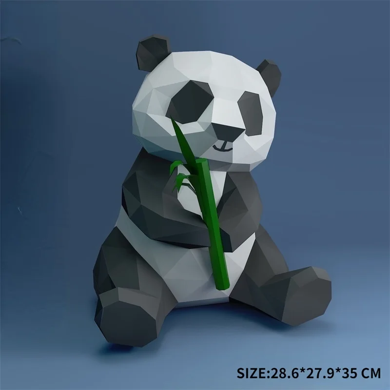 Panda Paper Model Art Creative Sculpture Home Decor Hallway Party Wall Decorations Papercraft 3D DIY Puzzles Hand Made Toys Prop