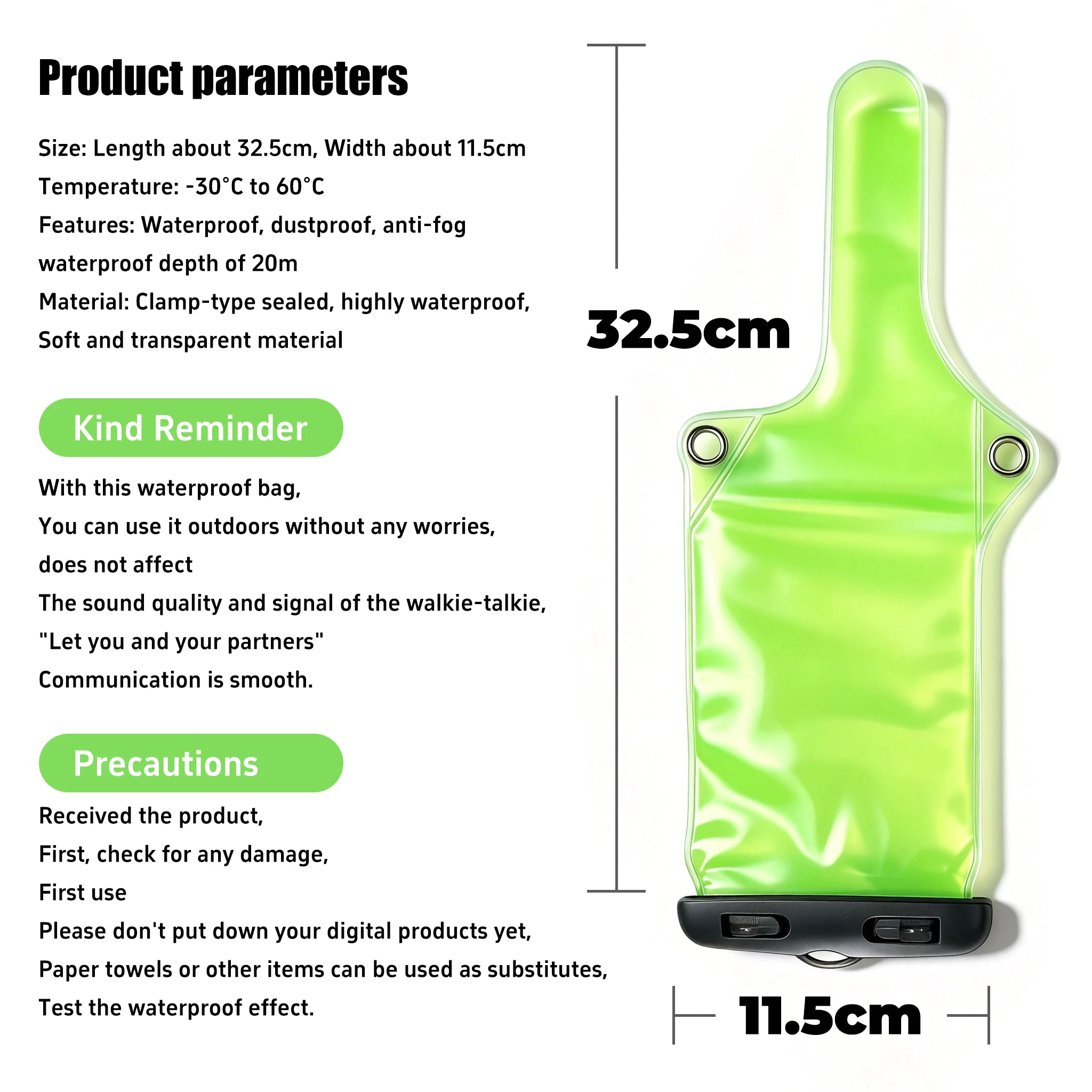 IP67 Waterproof Bag Case Pouch for Motorola Kenwood Baofeng TYT UV-5R UV-82 UV82 UV-9R Plus BF-888S Walkie Talkie Rainproof Bag