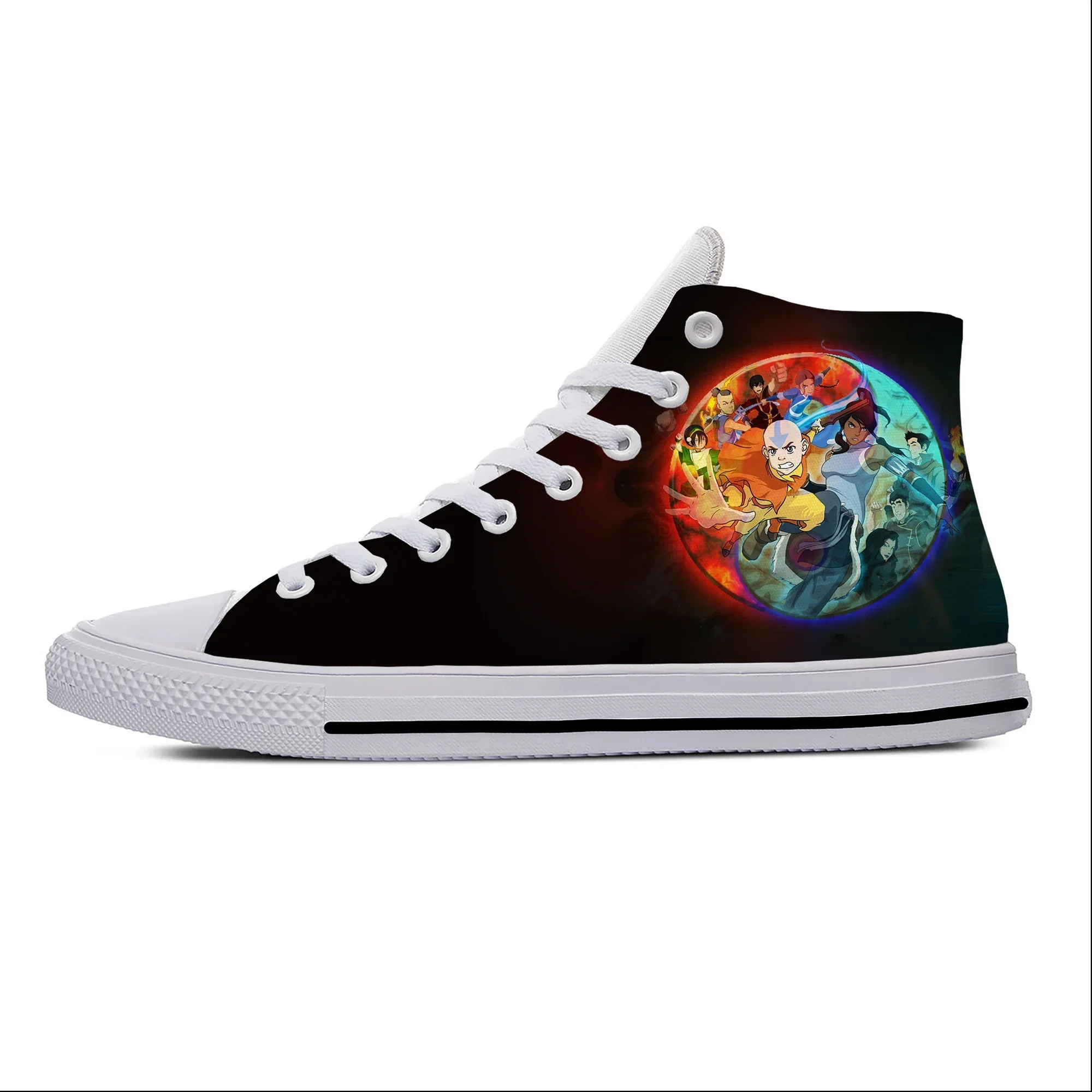 Hot Anime Manga Cartoon Avatar The Last Airbender Casual Cloth Shoes High Top Lightweight Breathable 3D Print Men Women Sneakers