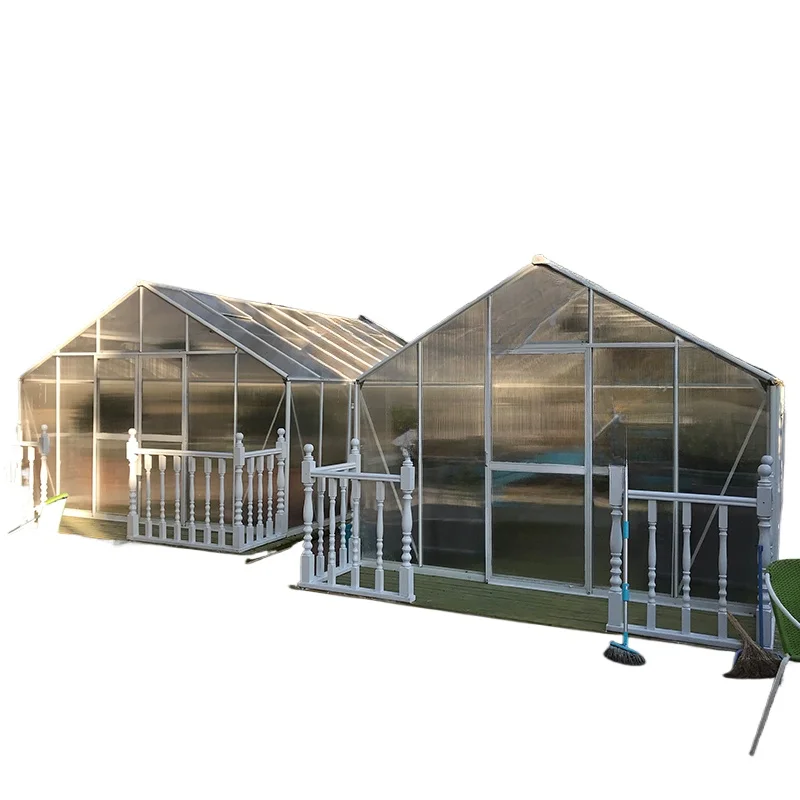 Aluminum alloy , garden , glass greenhouse, PC sun panel greenhouse planting equipment