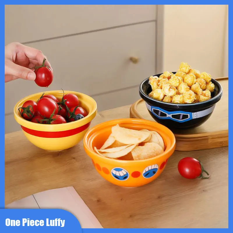 

Ceramic Bowl Anime One Piece Luffy Straw Hat Bowl Cute Ramen Cartoon Household Ceramic Tableware Noodle Bowl Dessert Soup Bowl