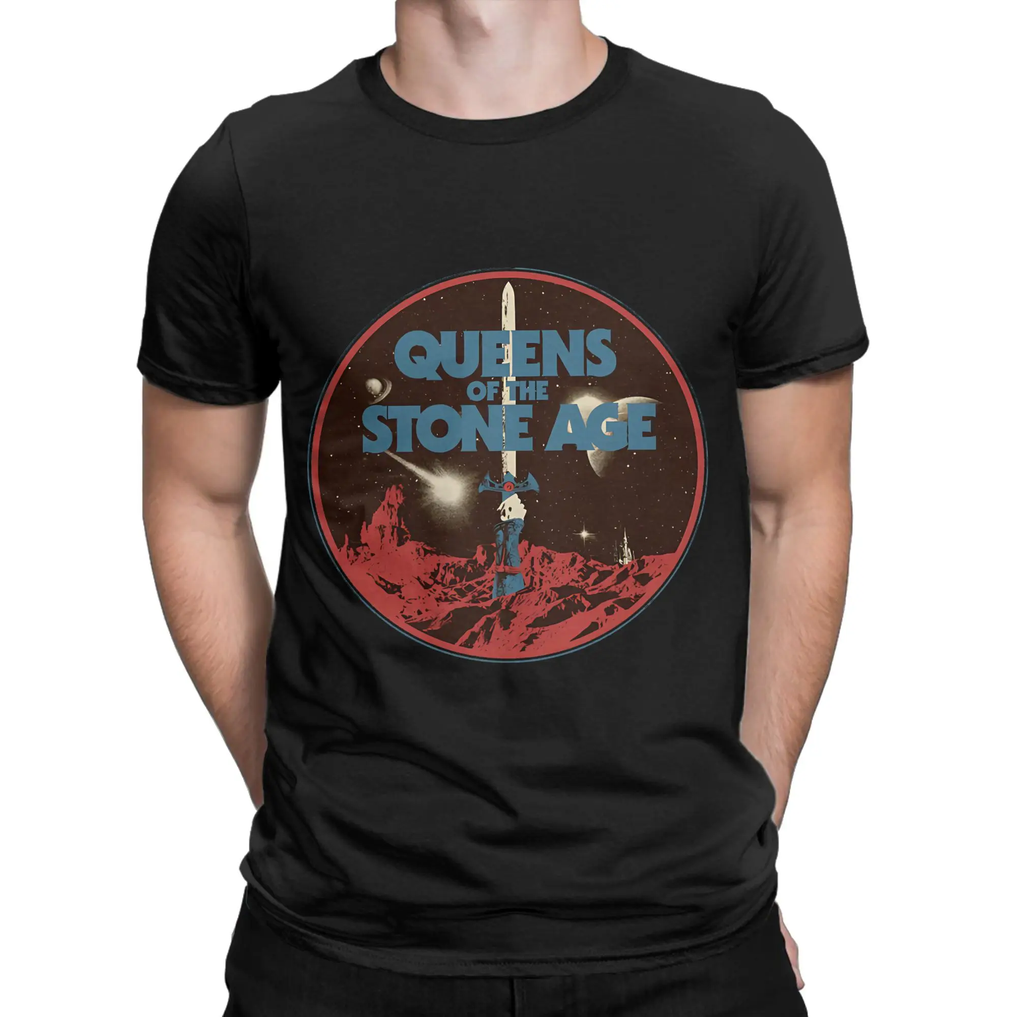 Harajuku T-Shirt Summer Queens of the Stone Age  Novelty T-Shirts   Tshirt for Couple Y2K Basic Big Size Short Sleeve Tops