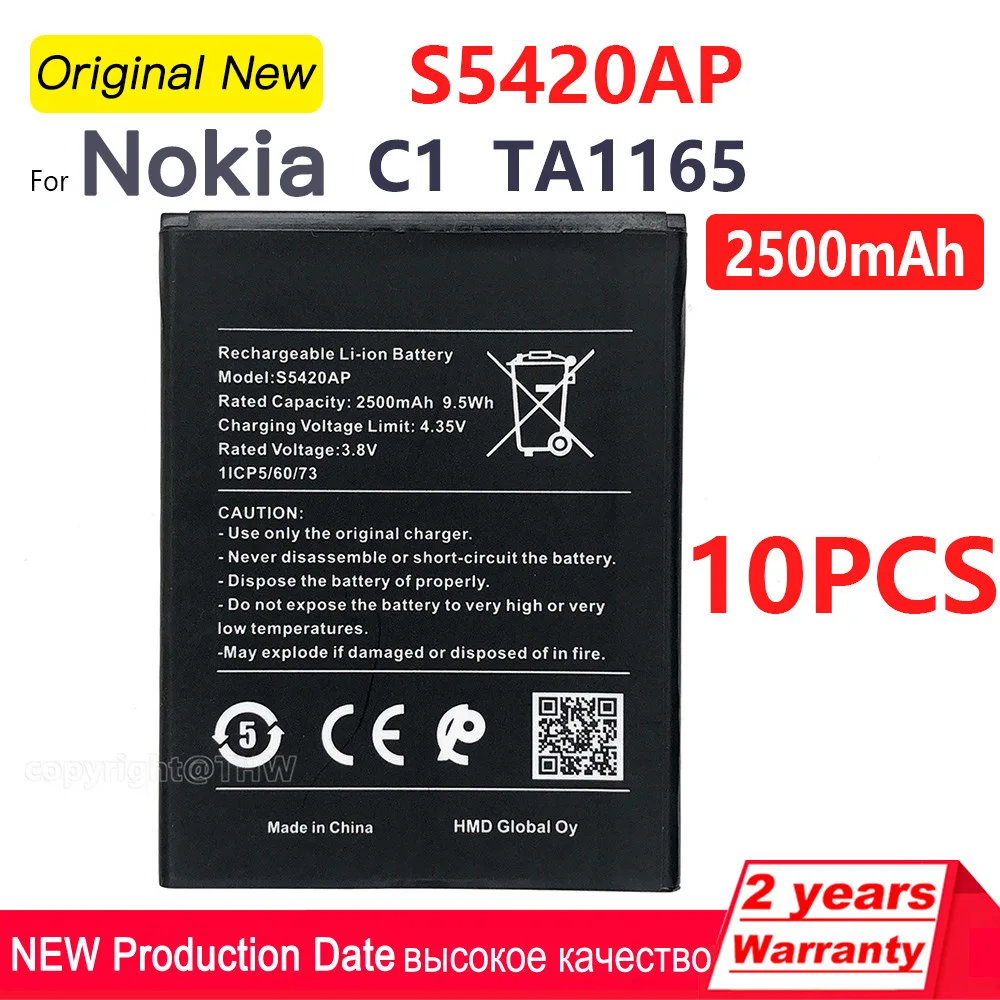 

Original NEW S5420AP 2500mAh 9.5Wh Battery for NOKIA C1 TA1165 TA 1165 S5420AP Smart Phone Replacement Batteri +Tracking Number