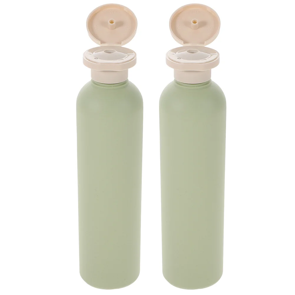 

2pcs Flip Cap Travel Bottles Clamshell Shampoo Containers for Toiletries Lightweight Portable PE PP Material