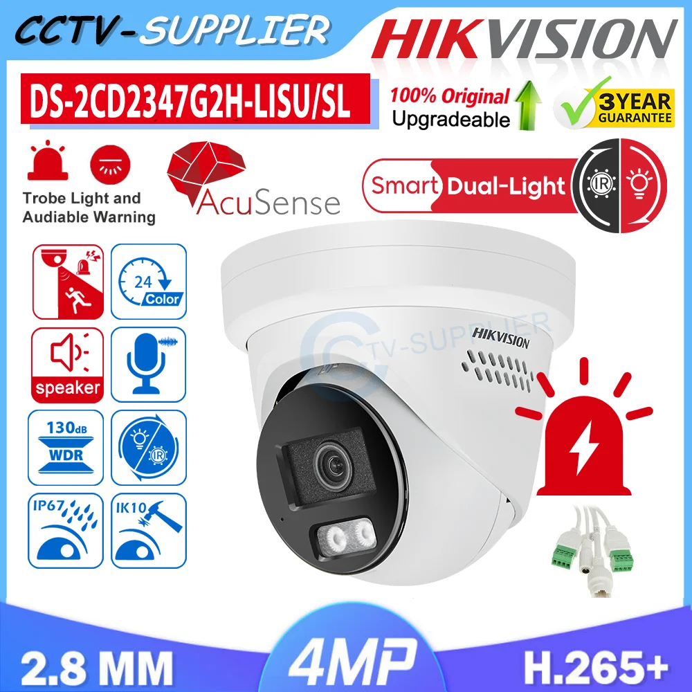 

Hikvision 4MP ColorVu Smart Hybrid Light Active Alarm Turret IP Camera