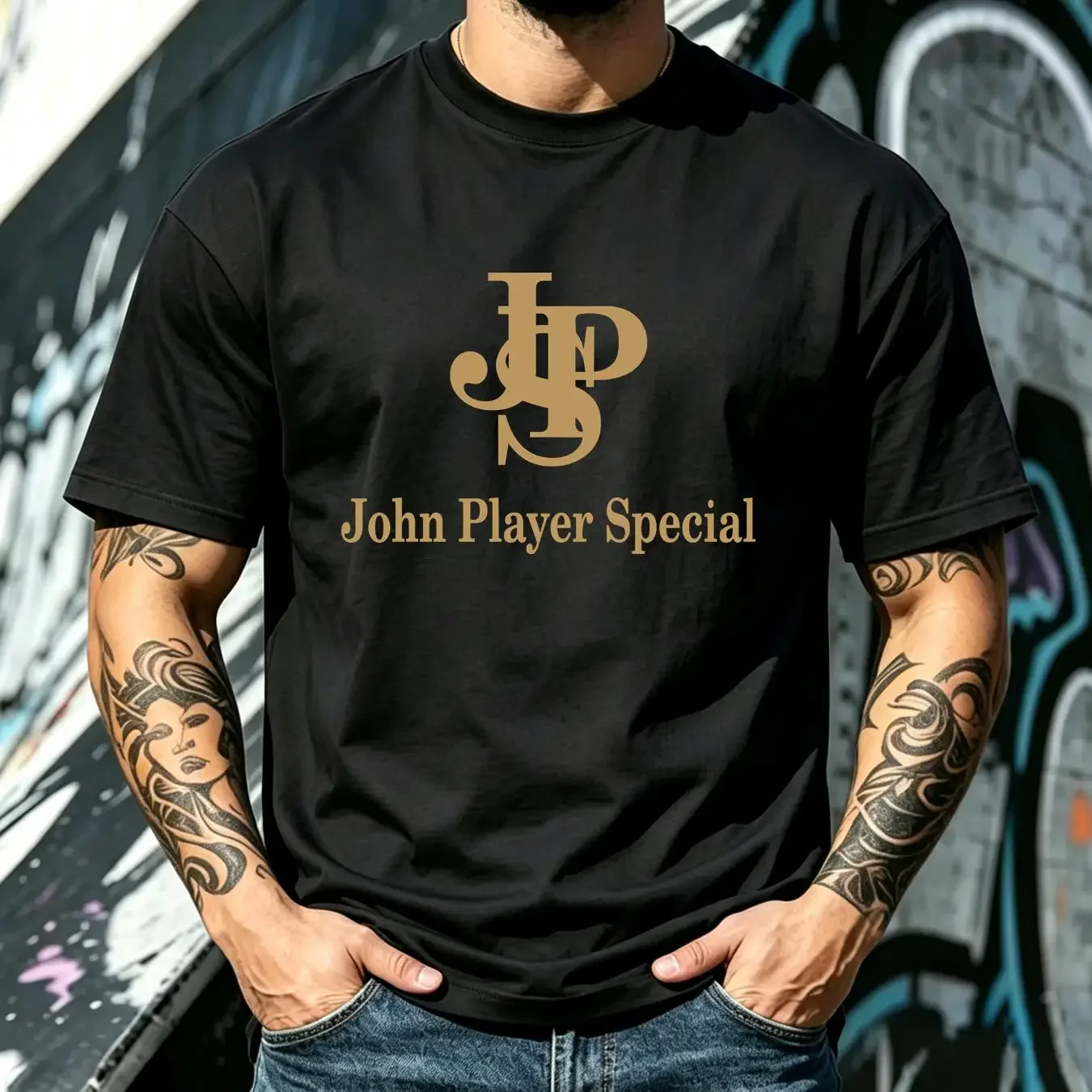 washed T Shirt John Player Special Collaboration Backpack Large Capacity Cute Foldable 3d Printing vintage Washed Stylish