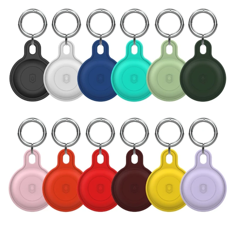 

1pc Tracker Holder for Airtags Case Waterproof Silicone Case with Keychain, Shockproof & Dustproof Locator Holder