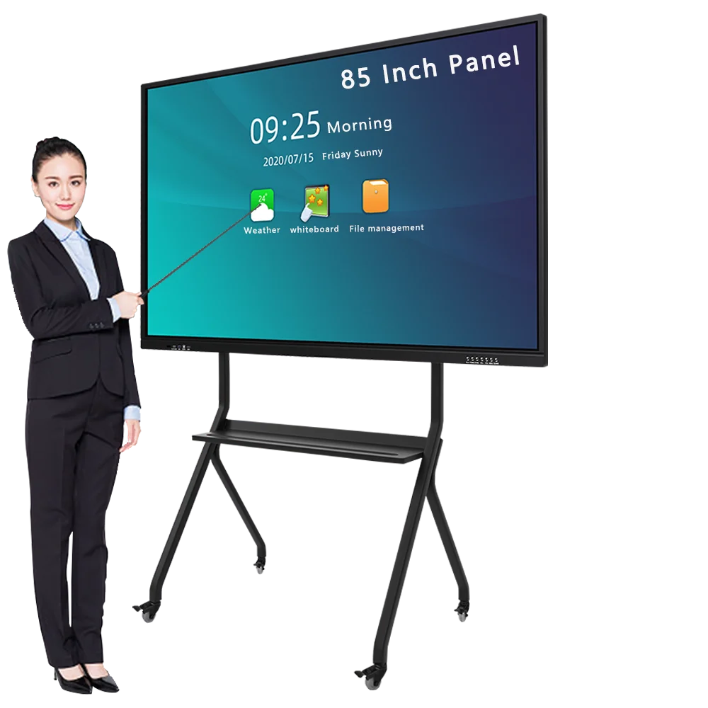 

HUAYU 85 Inch Flat Panel Interactive Smart White Board 4K Hd Lcd Display Digital Infrared Touch Screen Wall Mounted Mo nitor