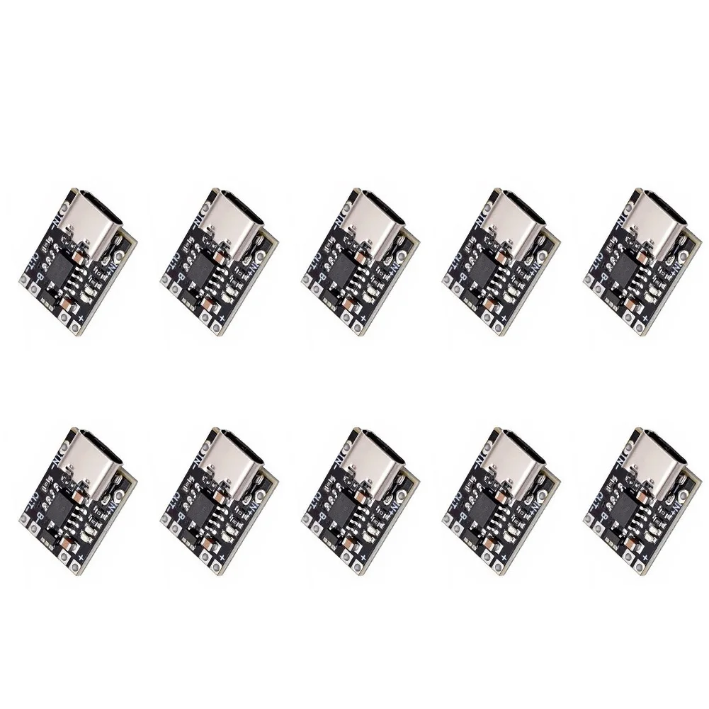 10 pcs TP4057 Type-C 1A lithium battery charging board with overcharge protection and dual LED status indicator
