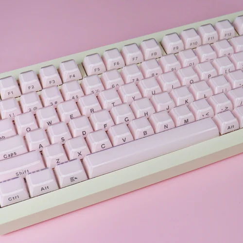 XVX-teclas con estampado lateral de gelatina rosa, cristal de hielo, translúcido, perfil OEM, para teclado mecánico Cherry MX 61 68 104, 113 teclas