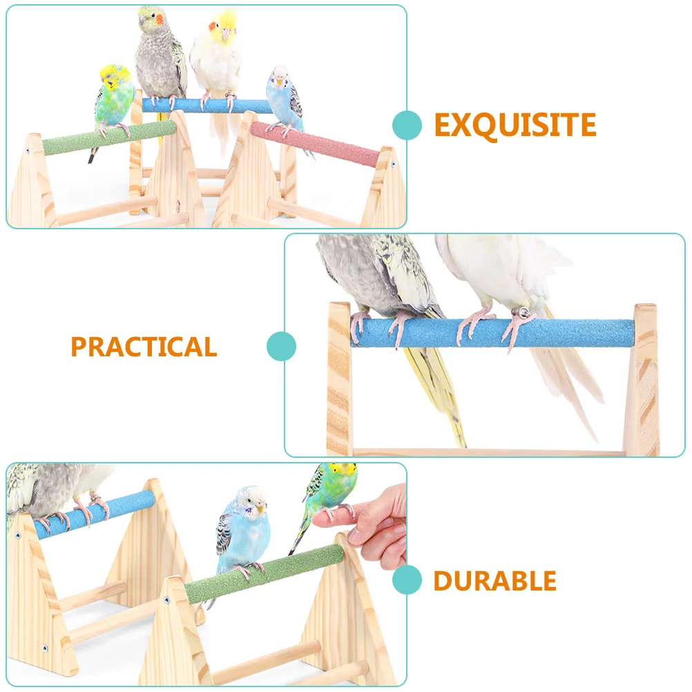 

Durable Parrot Stand Stick Multi-Function Wood Chew For Cage Bite-Resistant Bird Cage Supply Parakeet Perch Perch