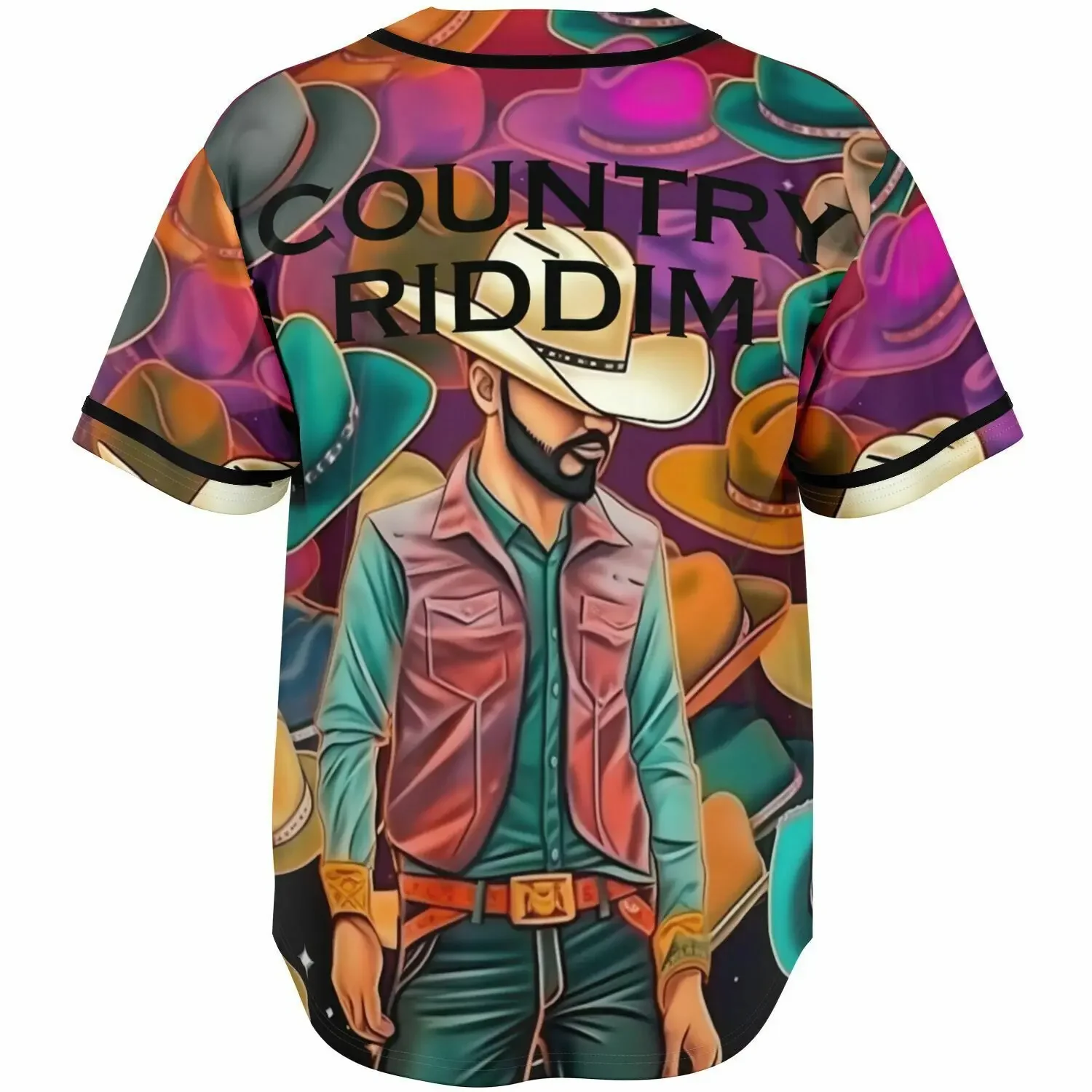 Country Riddim Mens Rave 3D Print Streetwear Harajuku Festival Outfit HOL! Dubstep EDM Baseball Jersey Men/Women