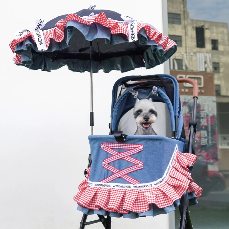 

Scottish style small pet lightweight foldable four-wheel cart universal for dogs and cats