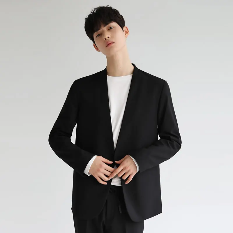 ربيع الخريف الرجال بدلة Nel Jaet عادية متعددة الاستخدامات Sli Briti Sle لا زر طويل Sve الوقوف صالح Faionable