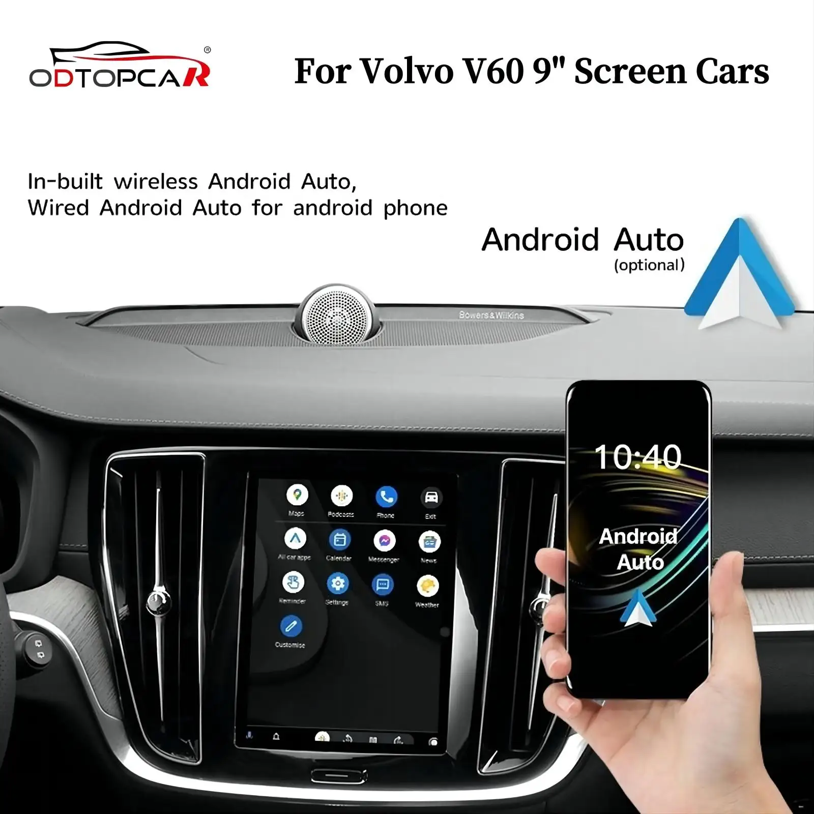 Volvo V60 Apple CarPlay Full Screen Android Auto Wireless Adapter Android 13 Upgrade Apple in Multimedia CarPlay BOX Car Stereo