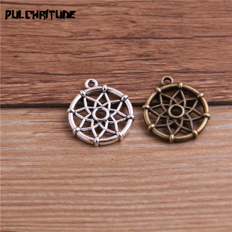 12pcs 20*22mm New Two Color Small Dream Catcher Charms Pendants For DIY Jewelry Handmade Making Accessorie P6702