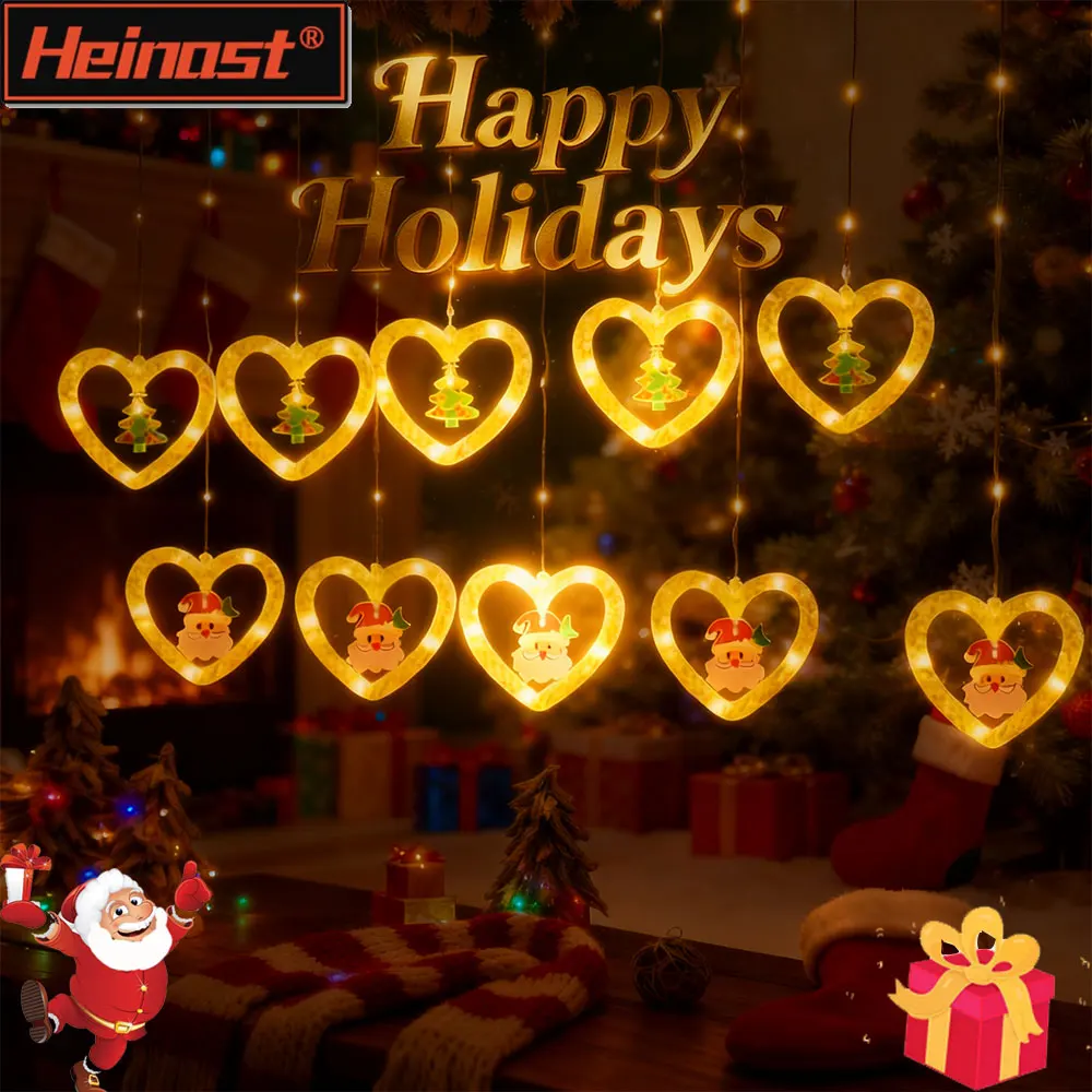 زينة عيد الميلاد مصباح ليد سلسلة حلقة الحبل الستار الجنية أضواء قلادة مصباح لتهيئة الجو حديقة غرفة ساحة ديكور قطاع الضوء