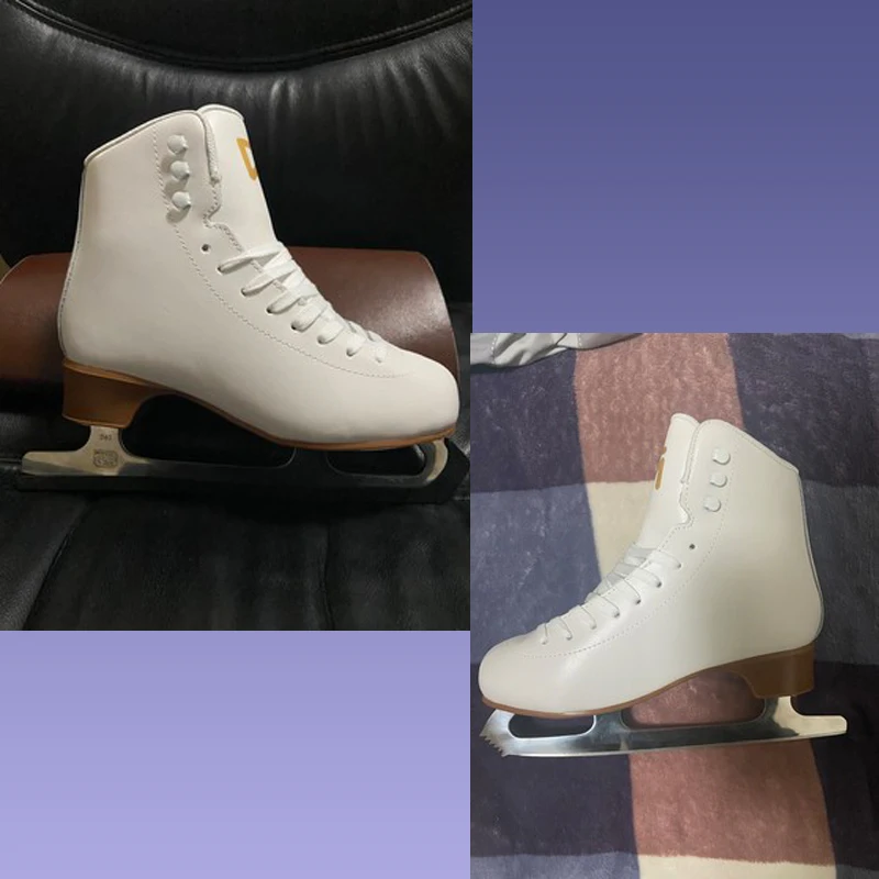 Zapatos de patinaje sobre hielo para niños y adultos, zapatillas de patinaje artístico profesional con hoja gruesa, piezas de patines de hielo, invierno, nuevo