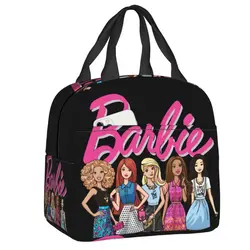 Custom Pink Girl Barbie Lunch Bag Portable Cooler Thermal Insulated Lunch Box per bambini School multifunzione Food Bento Box