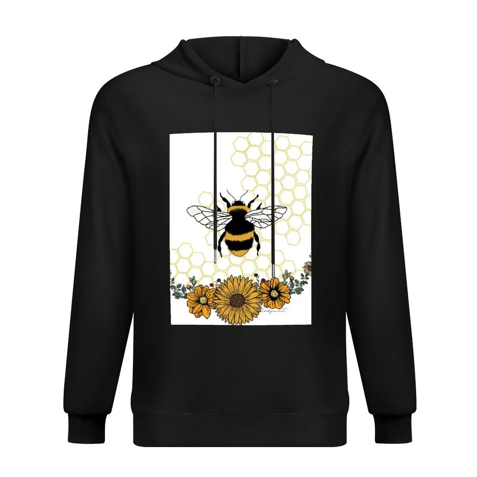 

Sunflower Bee- Honey Comb Yellow Hoodie men's winter sweater men's coat mens designer clothes men wear graphic hoodies