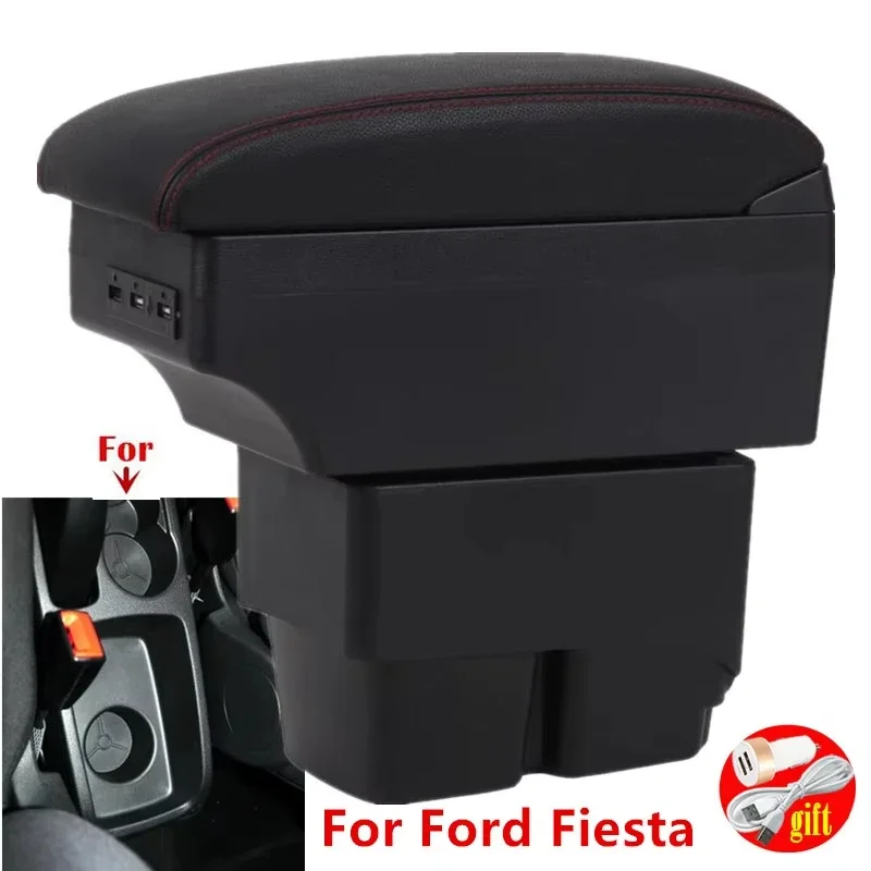 

Central armrest box For Ford Fiesta Armrest box For Ford Fiesta MK7 Car Armrest 2009-2017 Storage box Interior details