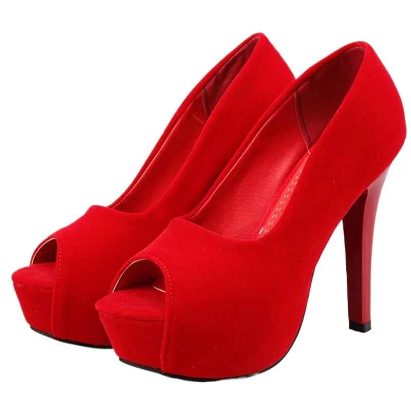 High Heels Sandals Women Plus Big Size 34-48 New Elegant Peep Toe Pink Pumps Party Wedding Shoes Bride Platform Sandals T8745
