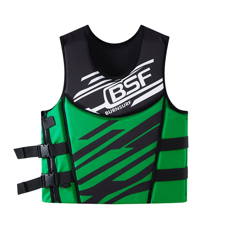 Adult Men Neoprene Flotation Vest Adjustable Straps Water Sports Buoyancy Jacket for Surf Kayak Rafting Swimming