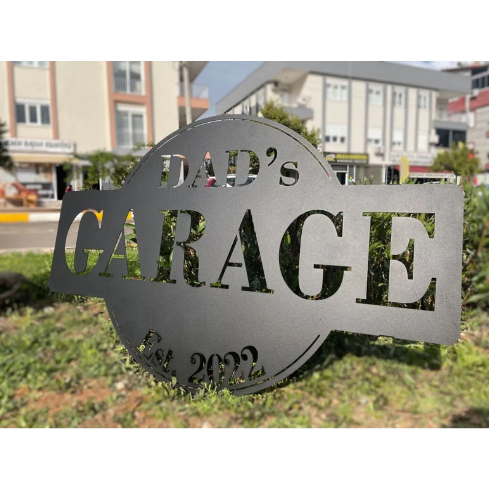 Personalized Sign for Garage Decor Custom Metal Sign a Great Gift for Dad or Him LARGE Aluminum Personalized One garden