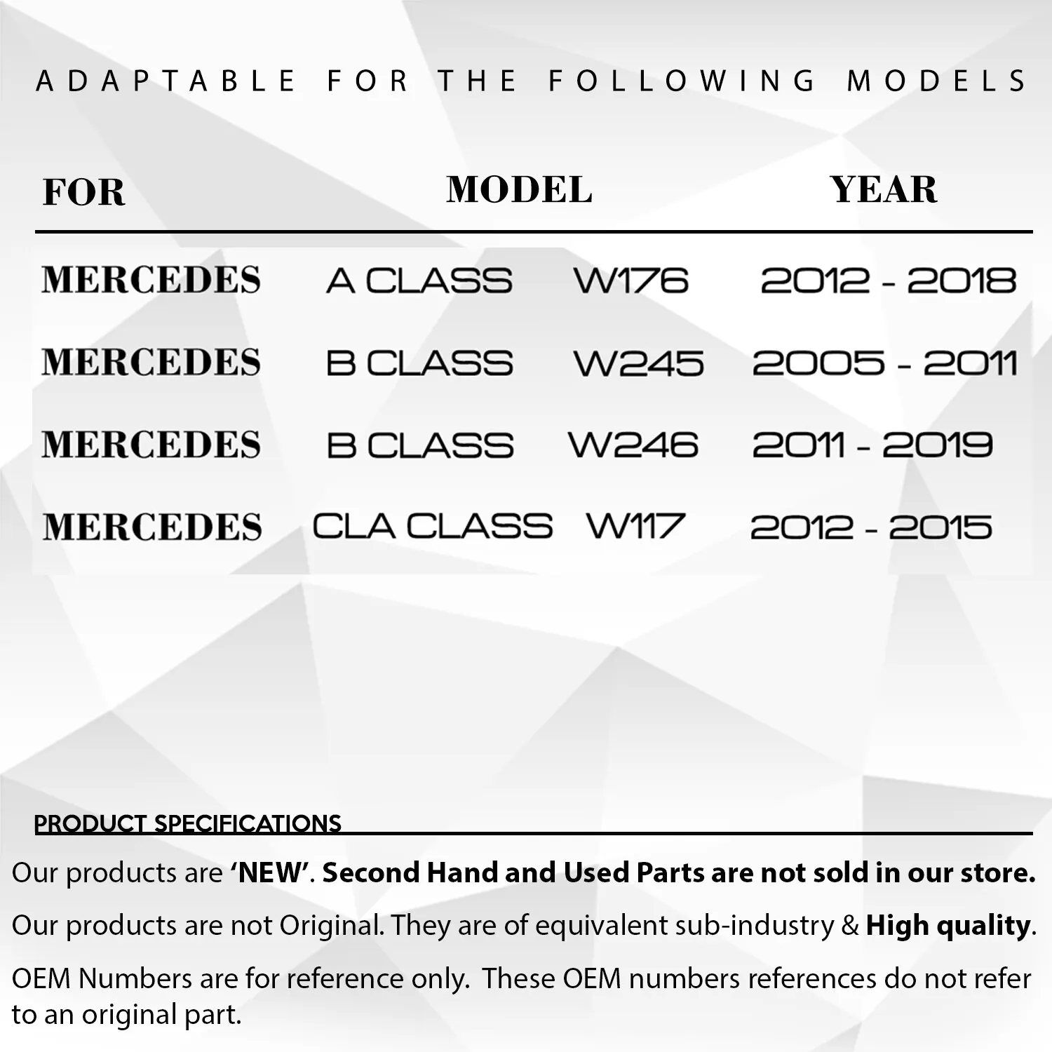 Roof Trunk Lid Cover for Mercedes A Class W176, B Class W246