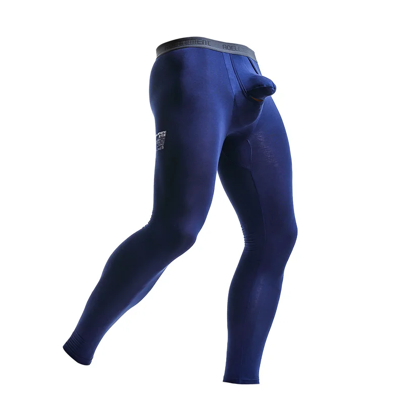 Gun-bullet men's long Johns, separate single piece scrotal support, thin thread pants, tight thermal pants, underpants, young me