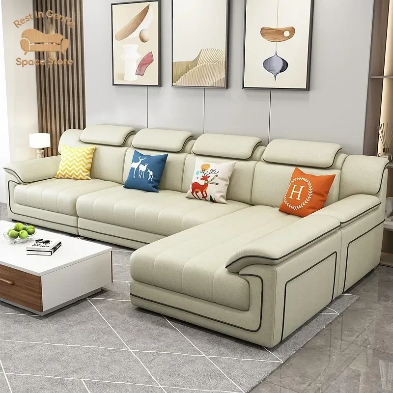 European Glamour Living Room Sofas Filler Individual L Shape Lounge Sofa Modular Nordic Lazy Divani Da Soggiorno Home Furniture