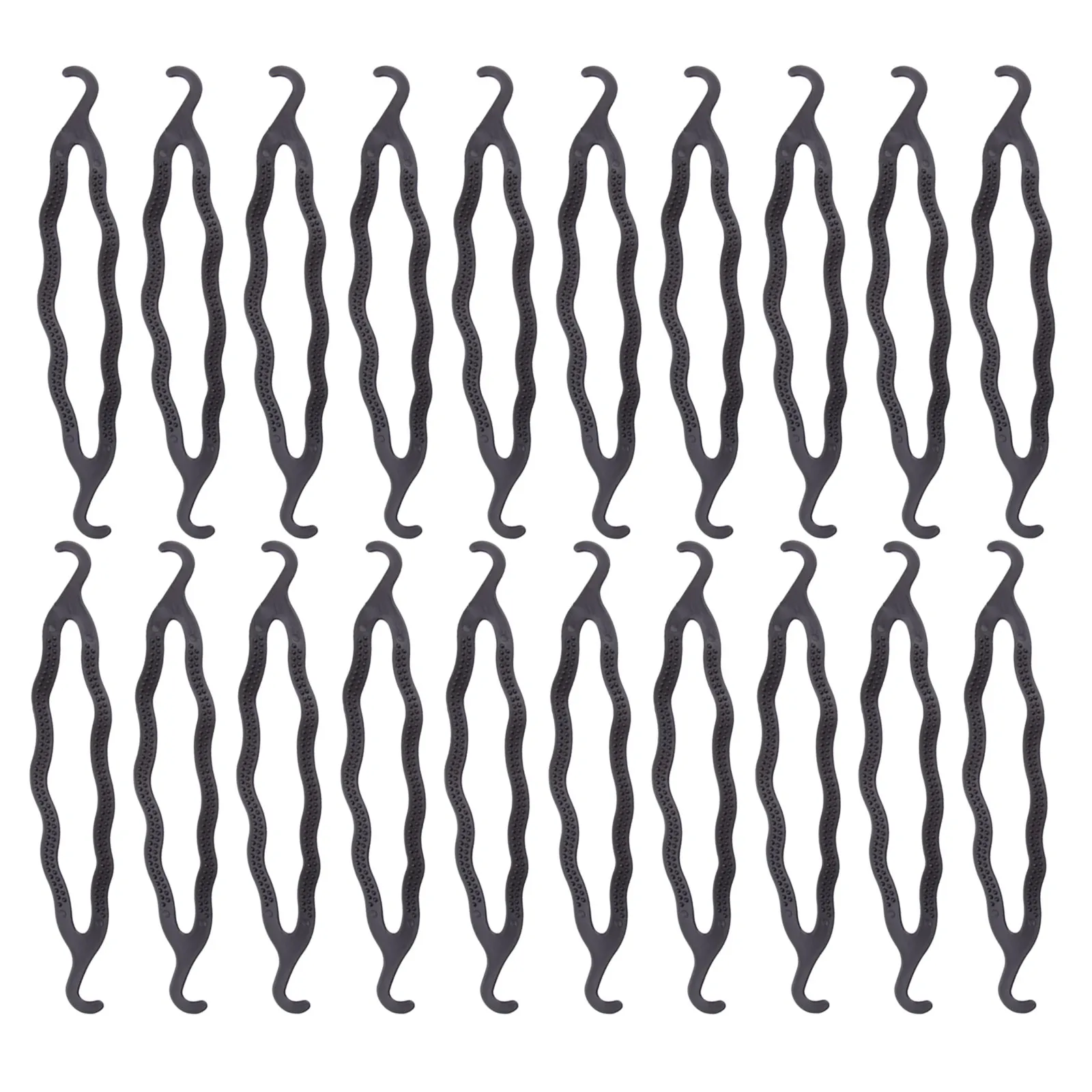 

20Pcs Hair Donut Bun Maker Black Plastic Double Hook Women Girls Hair Styling Tool Easy Elegant Updos Girls Hairstyle Tool