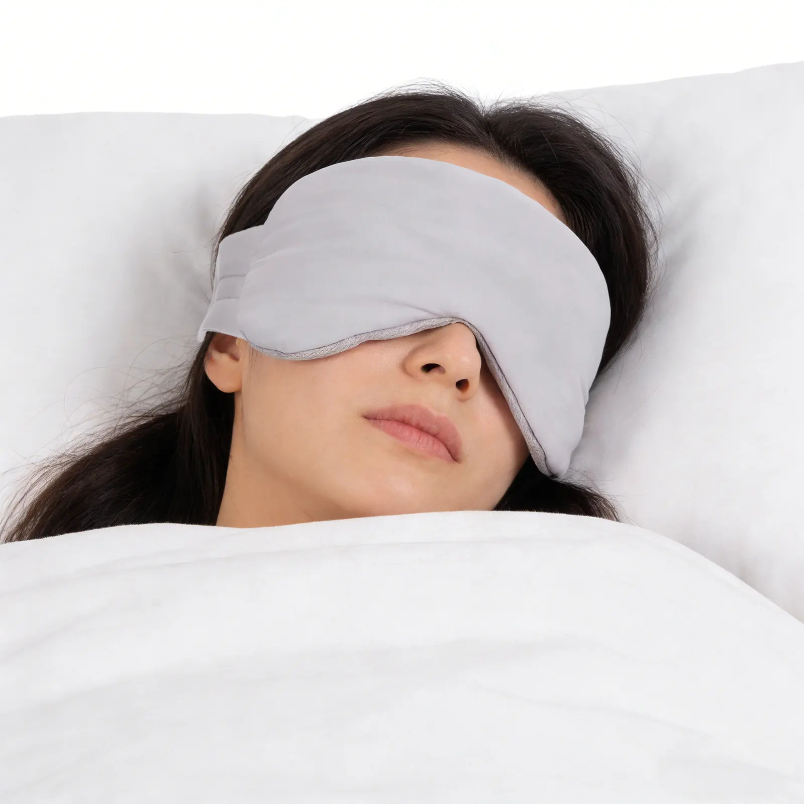 Cooling Ice Silk Sleep Mask Ear Muff Noise Reducing Blackout Eye Cover Travel Sleep Mask for Men Women Light Blocking