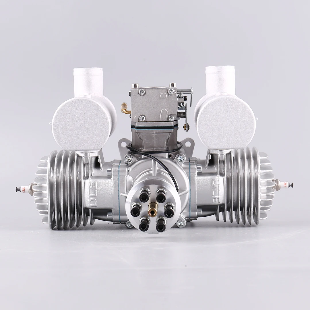 DLE170 170CC Two Stroke Twin Cylinder Gas Engine Side Exhaust Naturally Air Cooled Hand Start RC Aircraft Power Plant