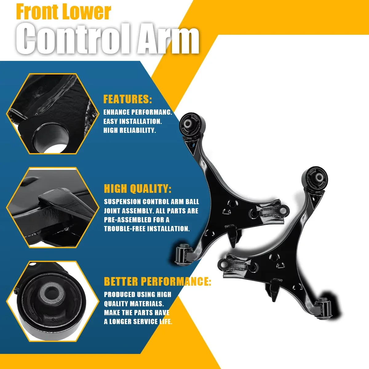 سفينوبي 6 قطعة أذرع التحكم في التعليق الأمامي السفلي وصلات كروية مجموعة وصلات شريط التأثير لهوندا سيفيك أكورا EL 2001-2002 K640288