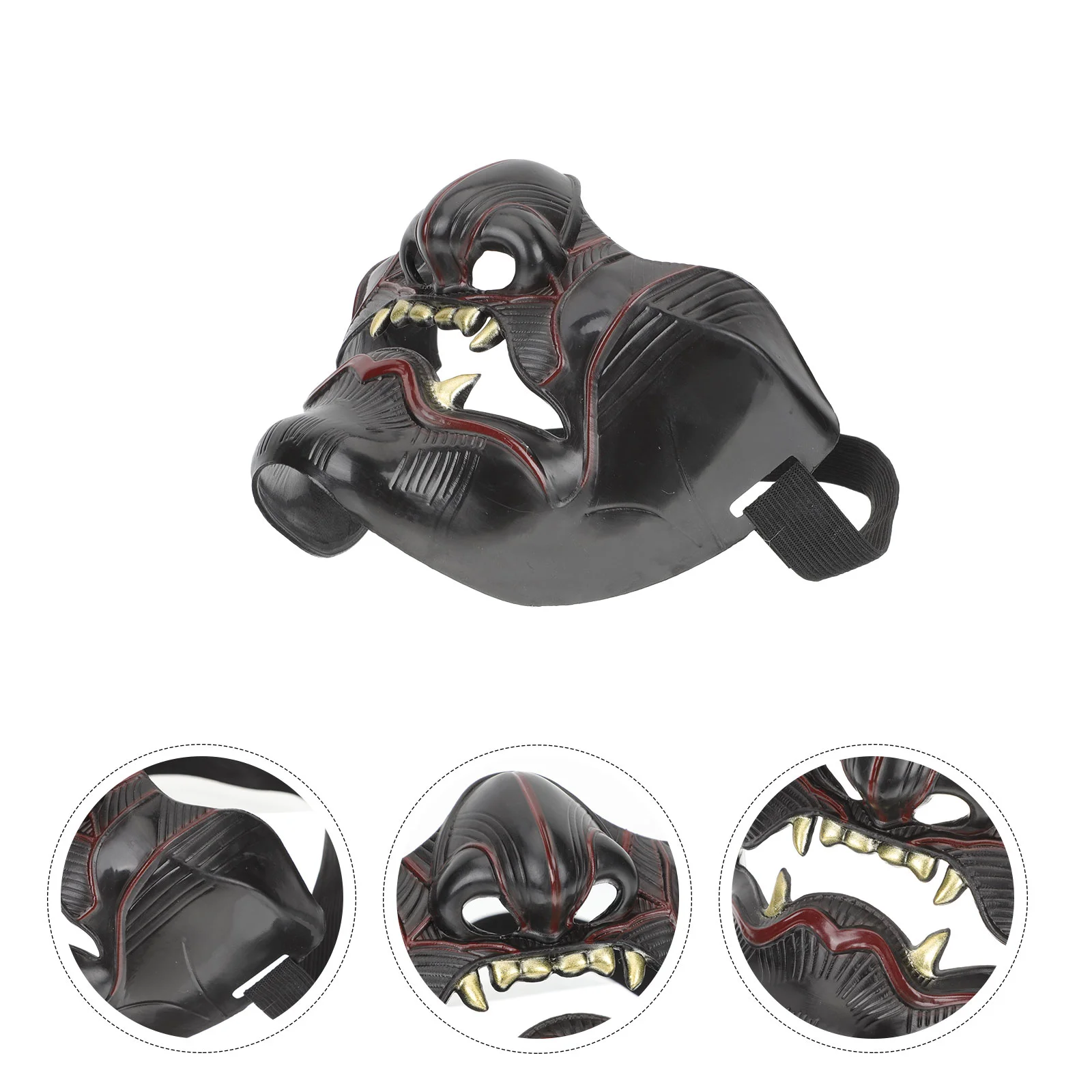

Prajna Half Mask Face Masquerade Halloween Man Samurai Demon Grimace Masks Plastic Horror