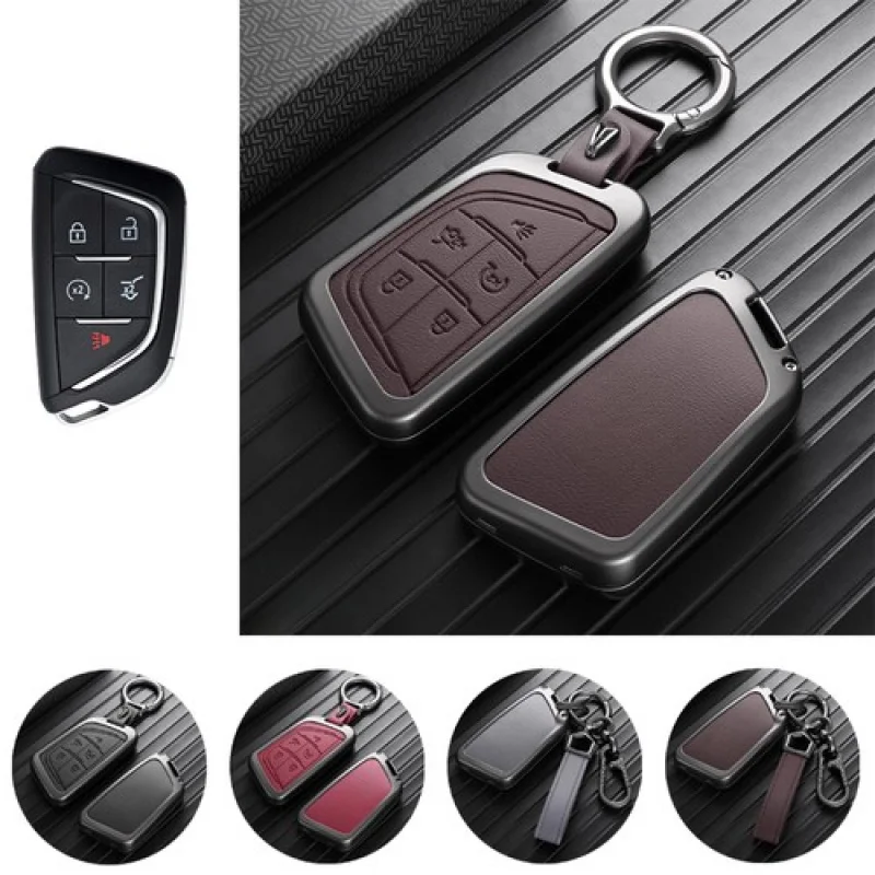 

A+ Zinc Alloy Leather Car Key Case Cover For Cadillac XT4 XTS XT5 CT6 ATS ESV CT5