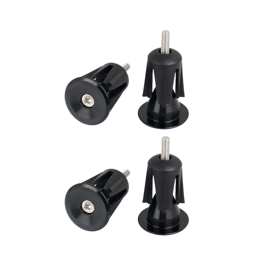 2Pair Bike Handlebar Caps Aluminum Alloy Lightweight Durable End Plugs Replacement Covers Black Handlebar Cap
