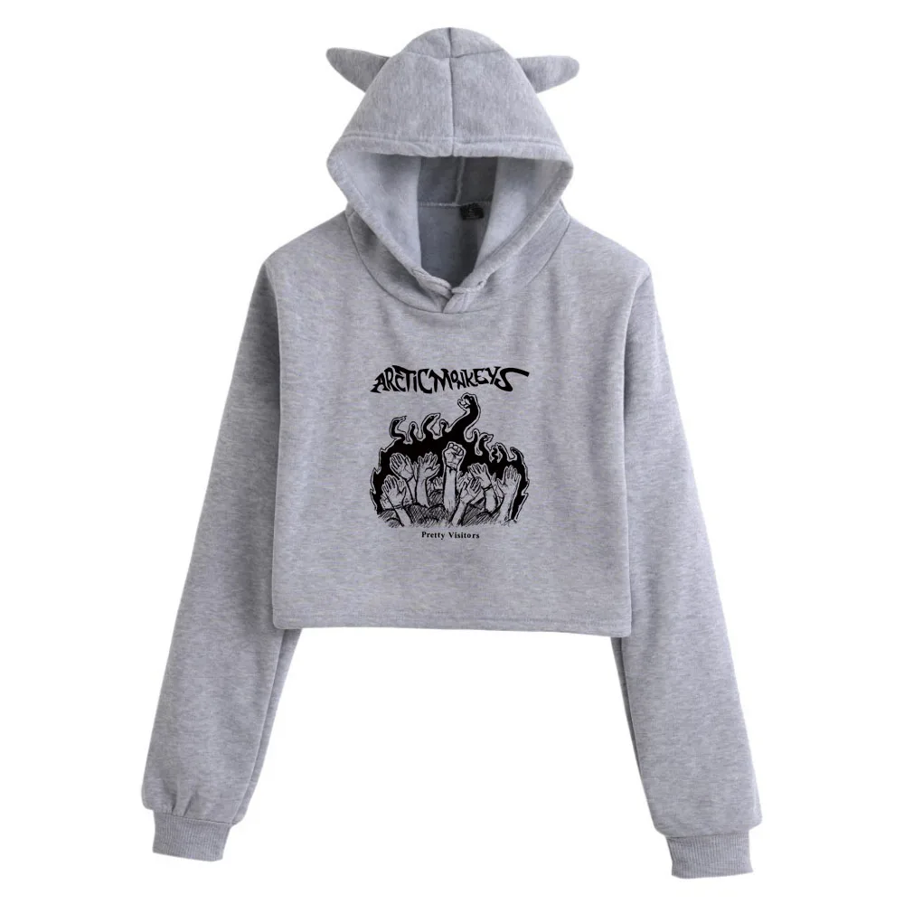 Arctic Monkeys Meisjesmode Normale hoodie Mooie bezoekers Muziekfans Cadeaukleding Casual 2024 Kattenoren Lange mouw