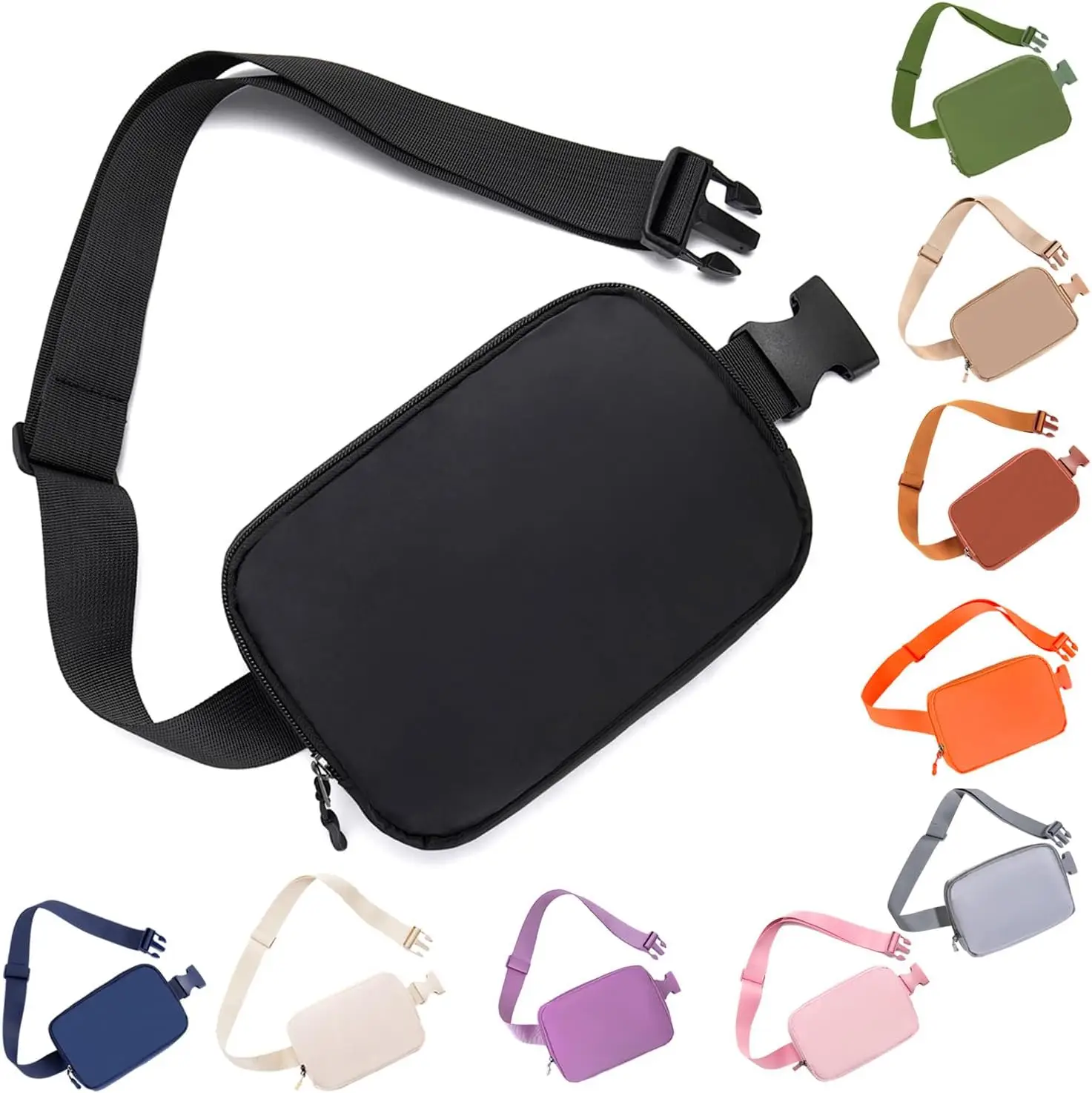 

Belt bag fanny pack crossbody for women versatile black waist bag with adjustable strap