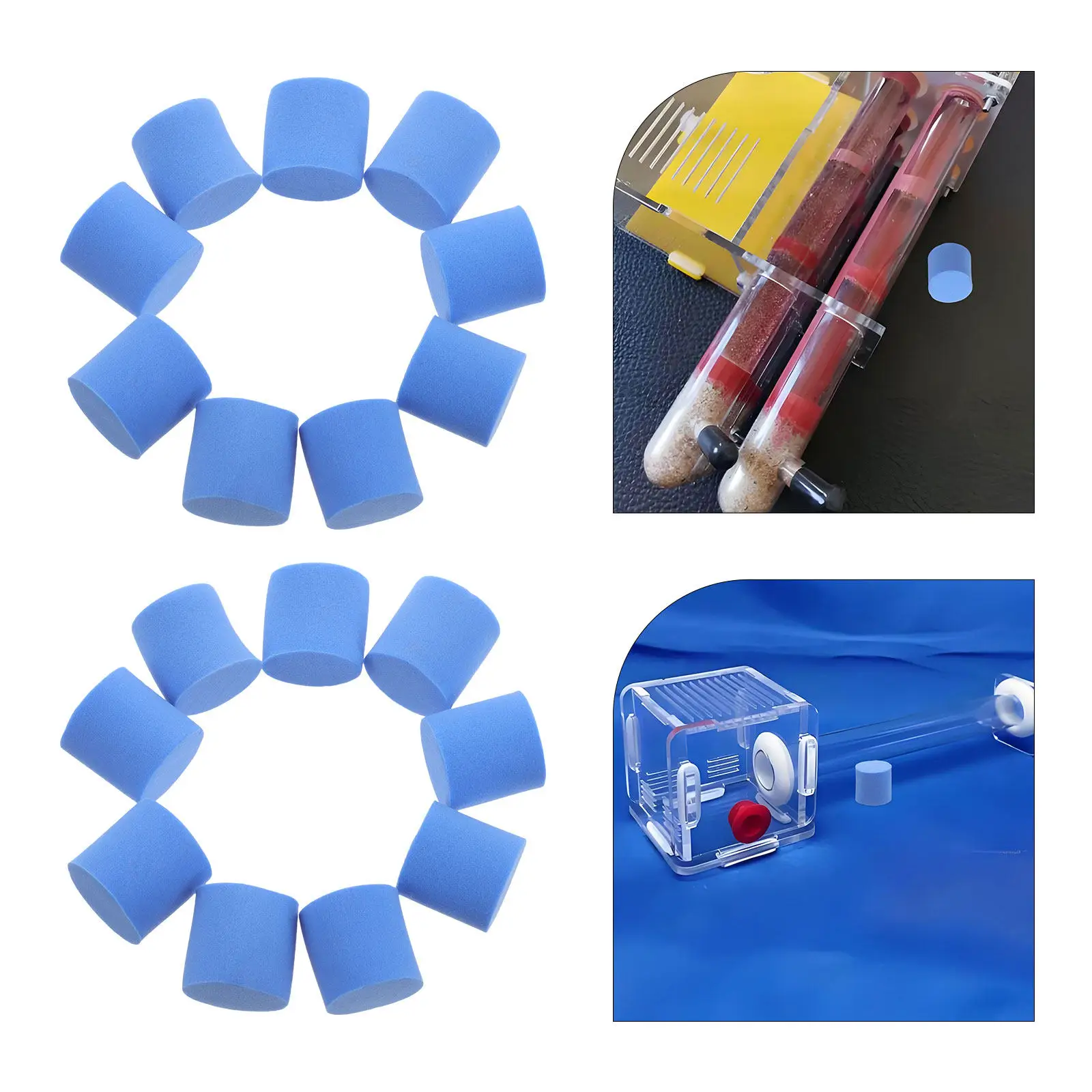 

50Pcs Ant Farming Sponge Plugs Test Tube Stopper Universal Fits Ant Habitat Accessories Feeding Equipment Colony