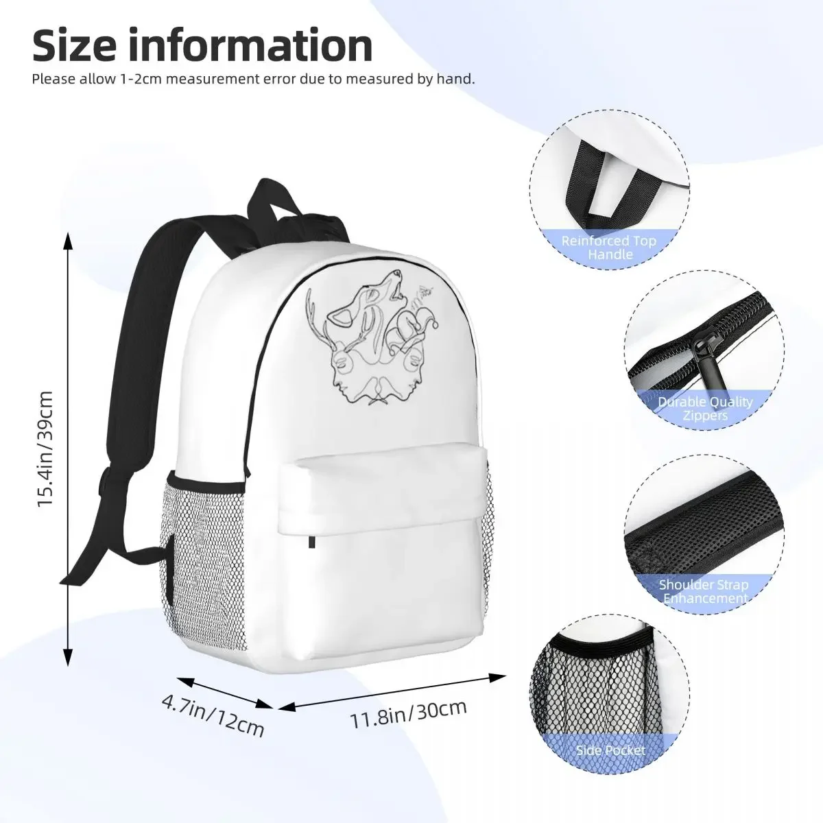 Fitz And The Fool And Nighteyes And Bee Backpacks Boys Girls Bookbag Fashion Students School Bags Travel Rucksack Shoulder Bag