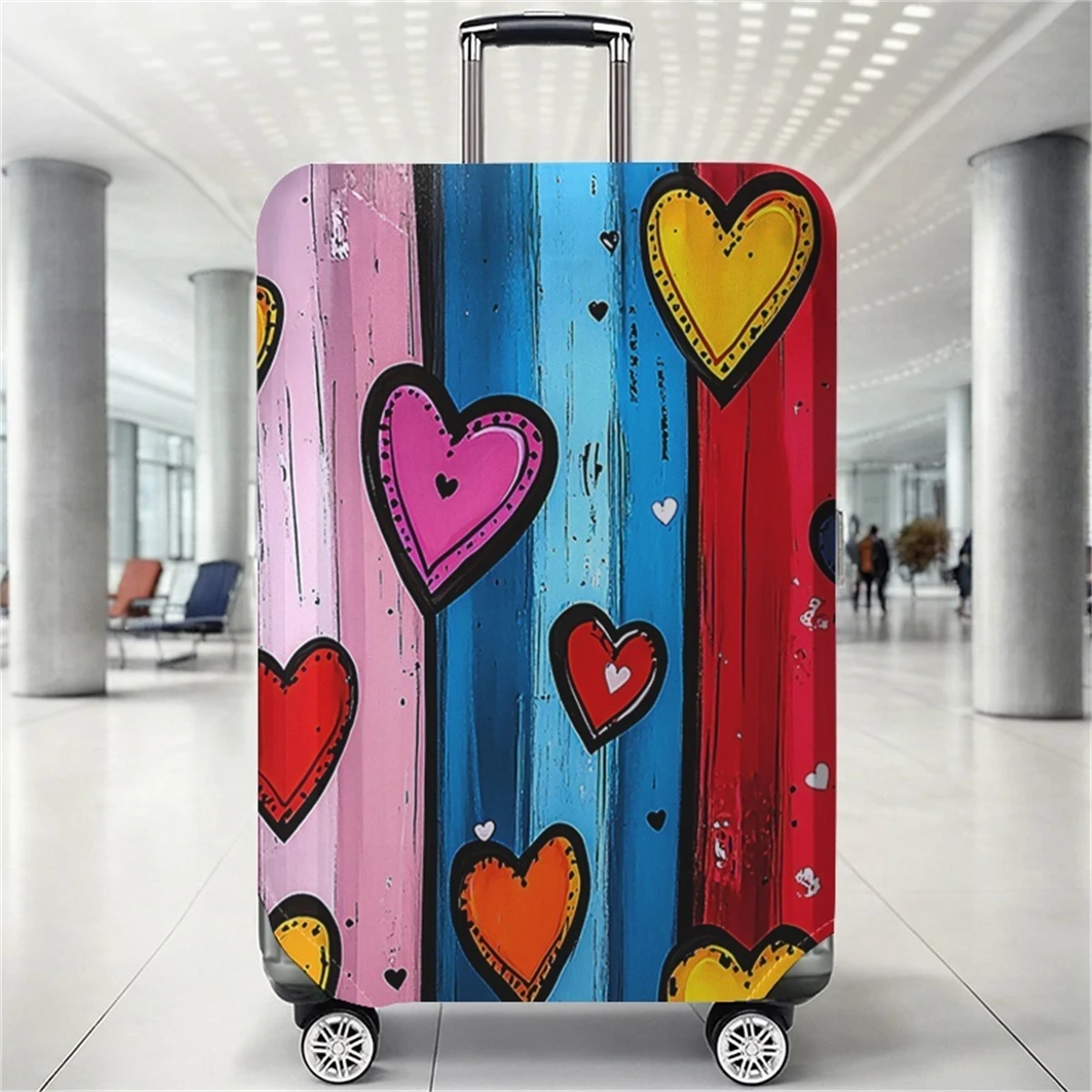 

Graffiti heart-shaped pattern luggage protection cover, suitable for 18-32 inch luggage covers, luggage handle gloves, travel ac