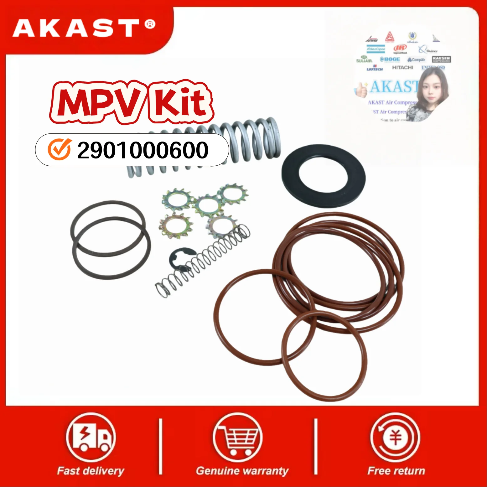 

MPV Kit 1513040081 2901000600 Minimum Pressure Valve Kit for Screw air Compressor Spare Parts