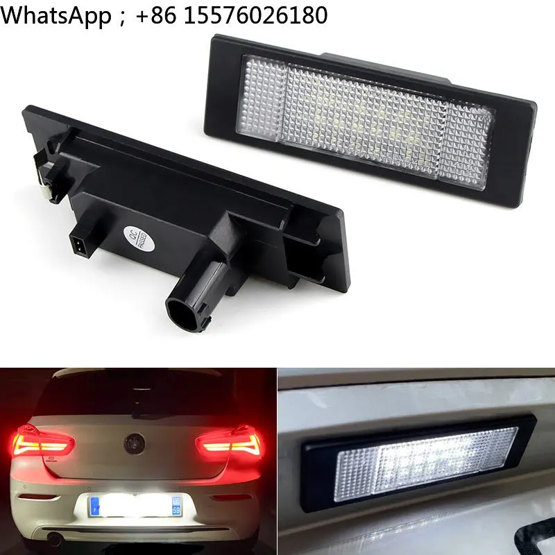 2x Fits For BMW E81 E87 F20 F21 E63 E64 F06 F12 F13 1 6 Series Z4 E86 E85 E89 X2 Gran Coupe SMD White Led License Plate Lights