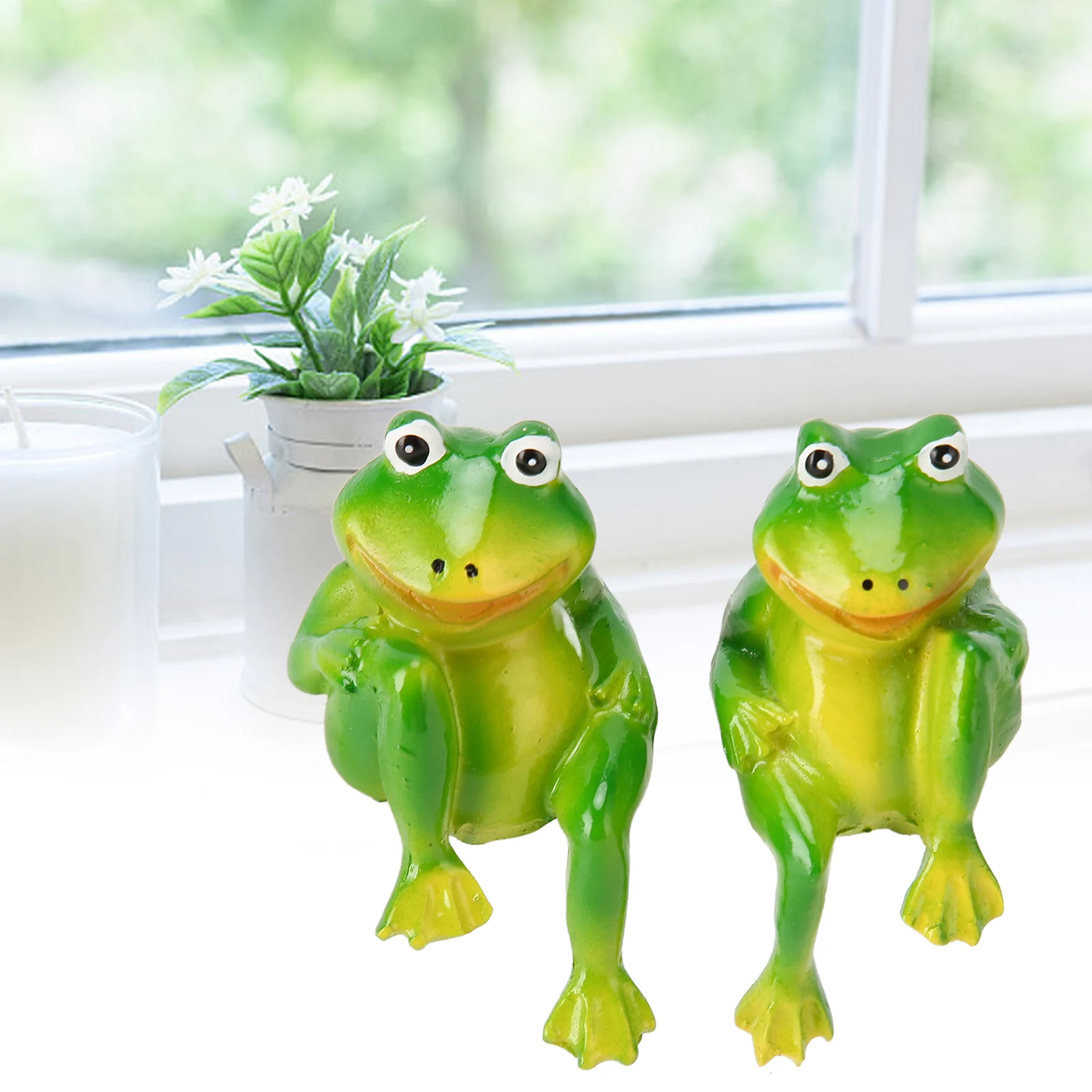 

Cute Resin Frog Ornaments Cartoon Desktop Miniature Craft Figurine Decoration For Home Living Room Bedroom Office