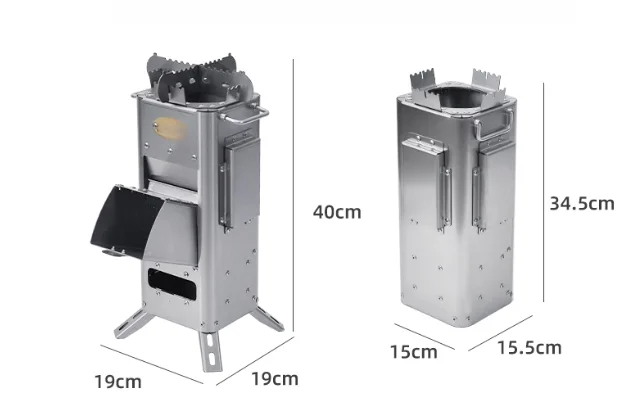 Portable Stainless Steel Rocket Smokeless Stove For Outdoor Adventures For Camping Equipment For Boiling Water Cooking